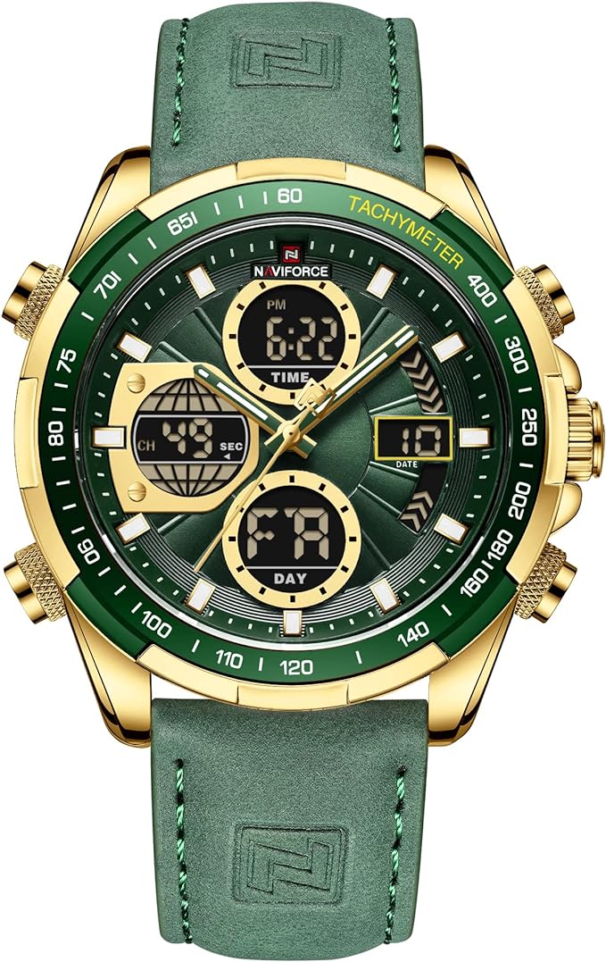 Digital Watches Analog Quartz Waterproof Watch Sport Multifunctional Leather Wristwatch